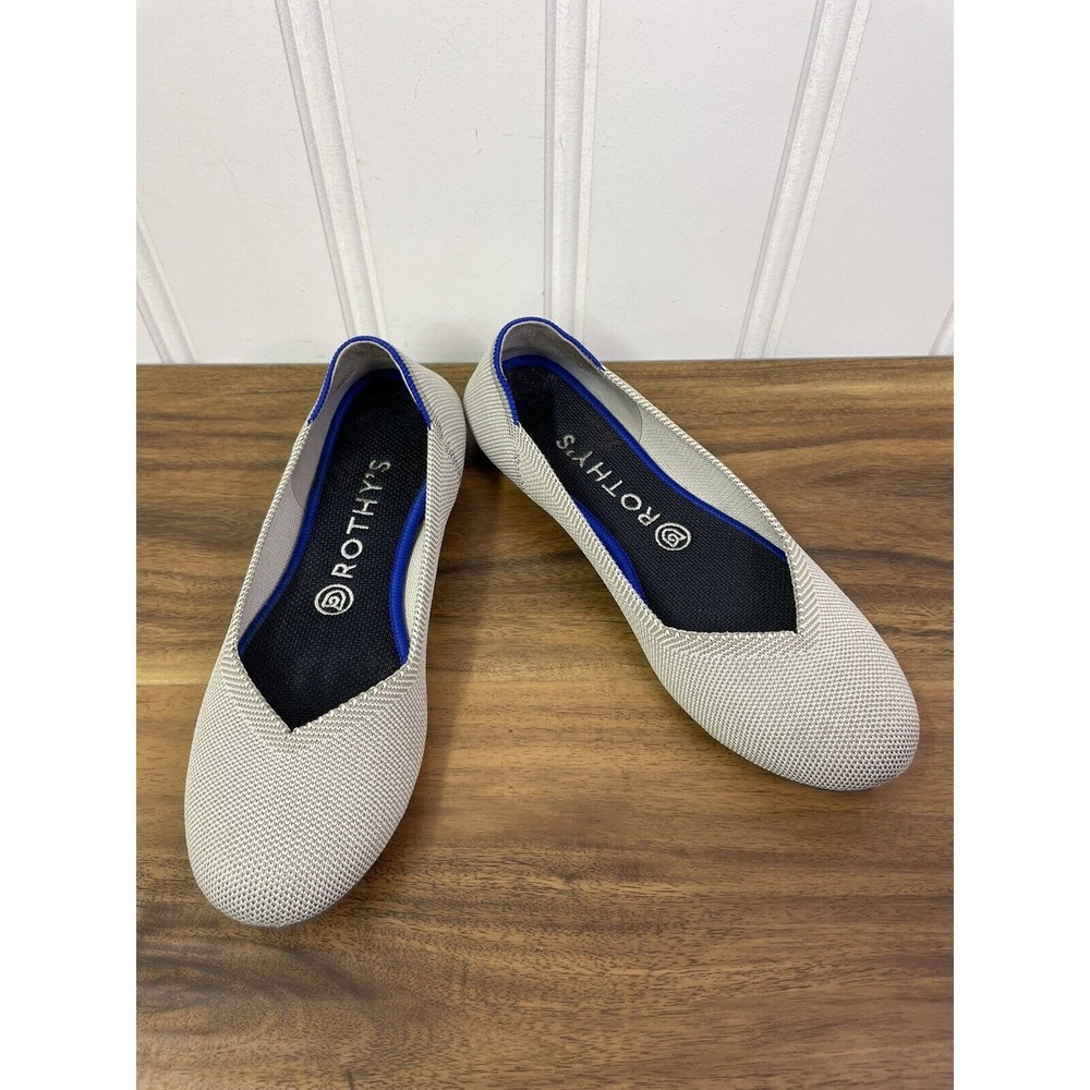 Rothy's Gray Casual Womens Slip On Square Round Toe Ballet Flats Size Size 8